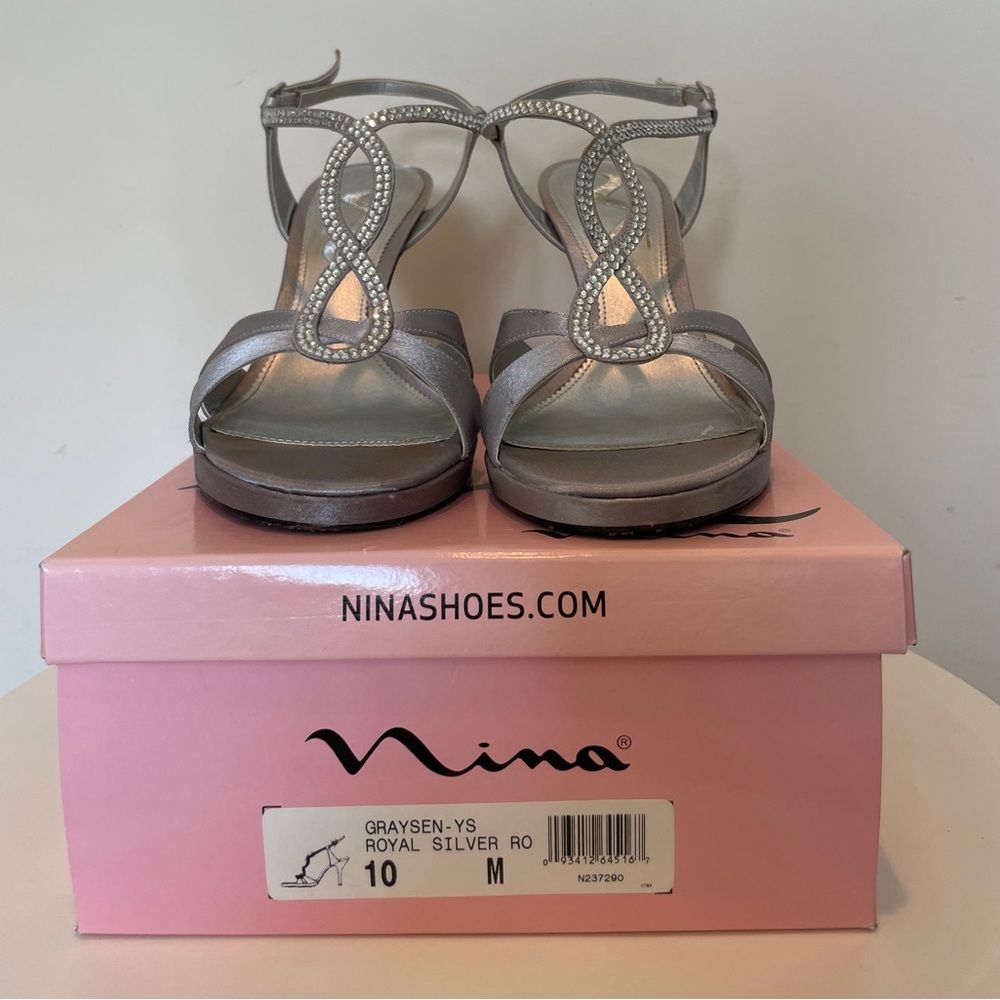 NINA SILVER HEELS